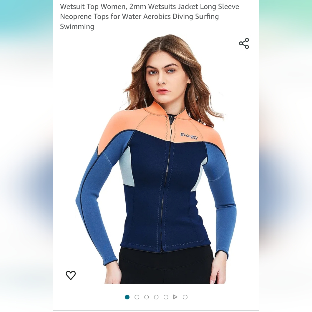 Wetsuit Top Women's 2mm Jacket Long Sleeve Neoprene Diving Surfing Size
